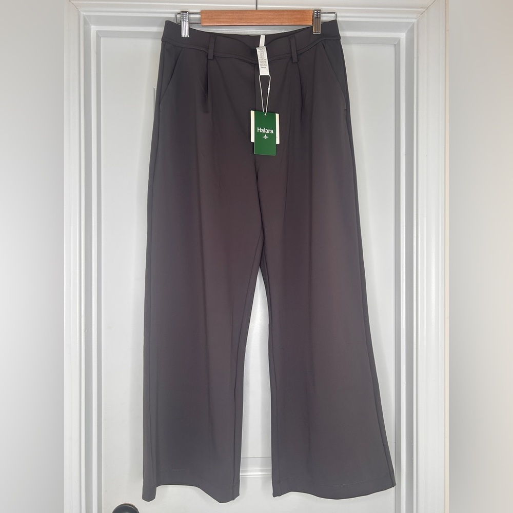 Halara Pleated High Waist Wide Leg Pull On Stretch Pants Medium Petite Gray - Picture 13 of 16